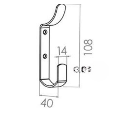 Beşel Çengel Metal Askı Beyaz