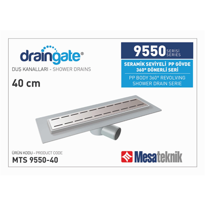 Mesa Teknik 40cm Seramik Seviyeli Eko Gövde 360° Dönerli Duş Kanalı Süzgeci Ø 50 mm