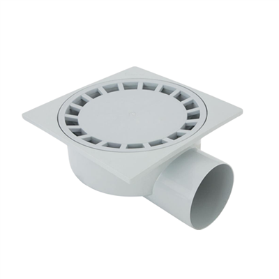 Mesa Teknik Sert Plastik Teras Süzgeçi 25x25 Yan Çıkış Ø 100 mm