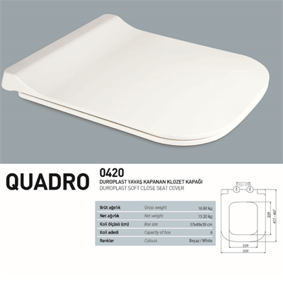 NKP Quadro Yavaş Kapanır Klozet Kapağı