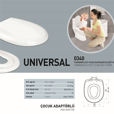 NKP Universal Yavaş Kapanır Klozet Kapağı