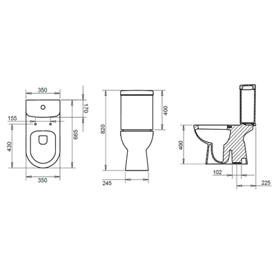 Turavit Alize Alttan Çıkışlı Klozet+Rezervuar