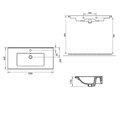 Turavit Bella 100 cm Etajerli Lavabo