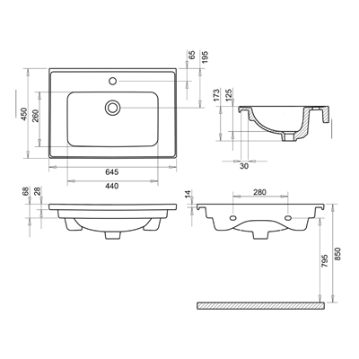 Turavit Bella 65 cm Etajerli Lavabo