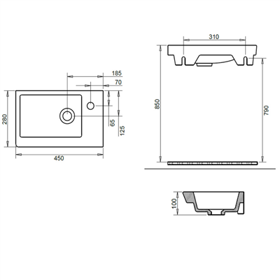 Turavit Ida 28*45 cm Lavabo