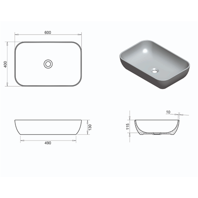 Turavit Loft 40*60 cm Çanak Lavabo 