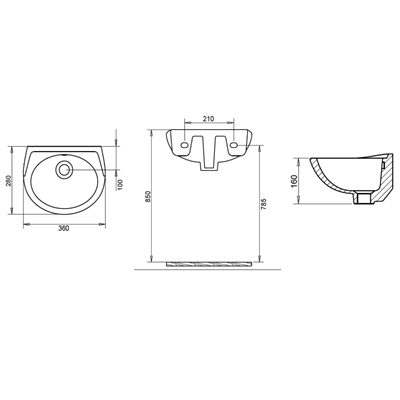 Turavit Oval 28*35 cm Lavabo