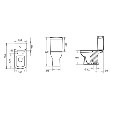 Turavit Plaza Alttan Çıkışlı Klozet+Rezervuar
