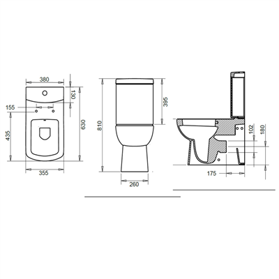 Turavit Plaza Duvara Dayalı Klozet+Slim Rezervuar
