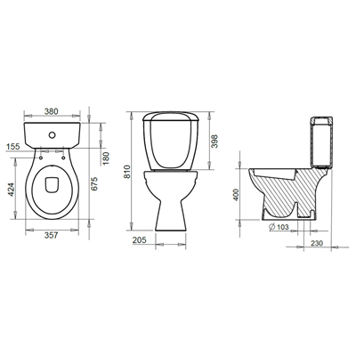 Turavit Polo Alttan Çıkışlı Klozet+Rezervuar