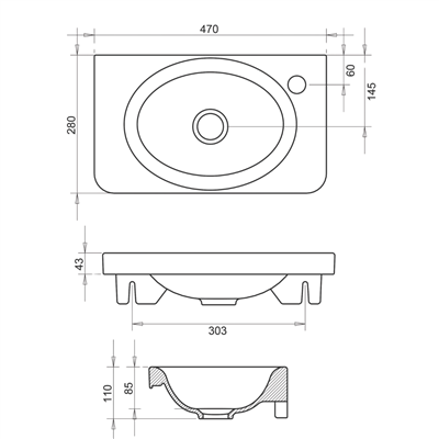 Turavit Siena 28*47 cm Lavabo 