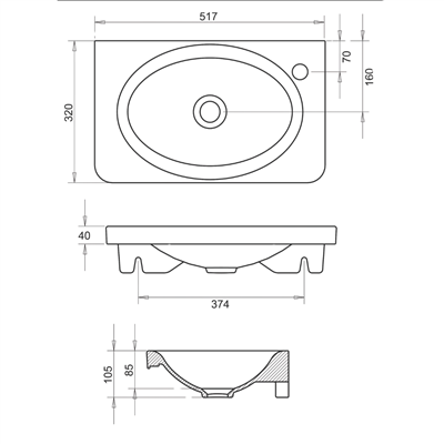 Turavit Siena 32*52 cm Lavabo 