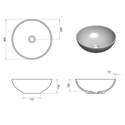 Turavit Toledo 40 cm Çanak Lavabo