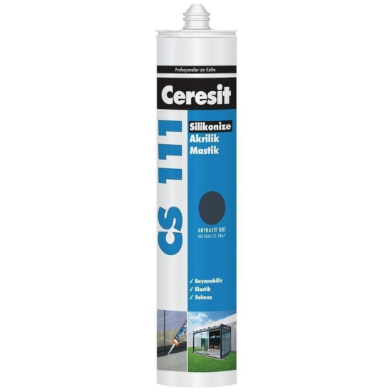Ceresit CS111 Antrasit Gri Silikonize Akrilik Mastik 240 ml