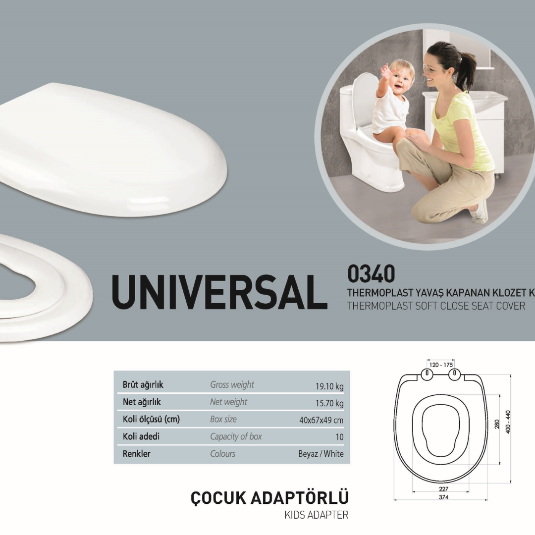 NKP Universal Yavaş Kapanır Klozet Kapağı