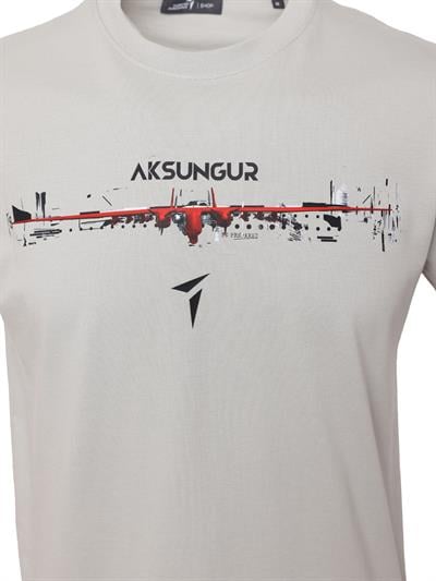 AKSUNGUR Kırılma Bisiklet Yaka %100 Pamuk Tişört