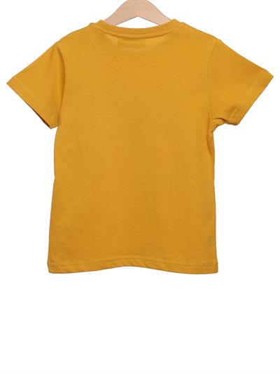 ANKA Sarı Bisiklet Yaka %100 Pamuk Çocuk Tişört