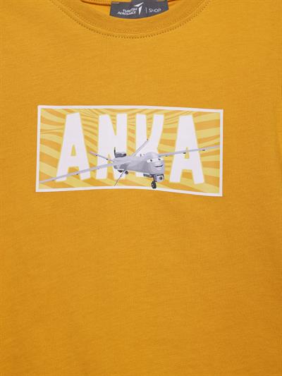 ANKA Sarı Bisiklet Yaka %100 Pamuk Çocuk Tişört
