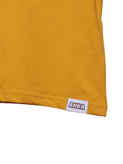 ANKA Sarı Bisiklet Yaka %100 Pamuk Çocuk Tişört