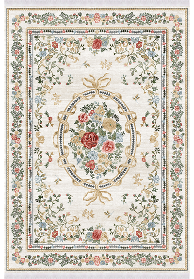 Alpina Home Lavin Fransız Desen Yıkanabilir Dokuma Taban Salon Mutfak Balkon Çocuk Oturma Odası Kilimi