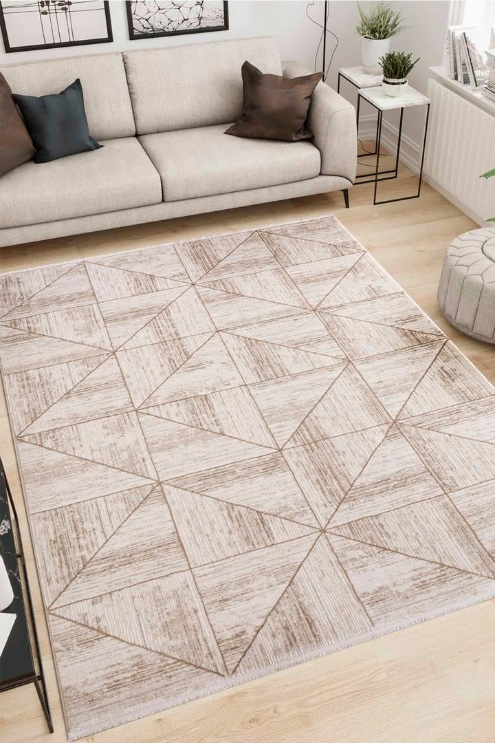 Alpina Home Venüs Krem Bej Yumuşak Doku Salon Oturma Odası Mutfak Çocuk Odası Halısı