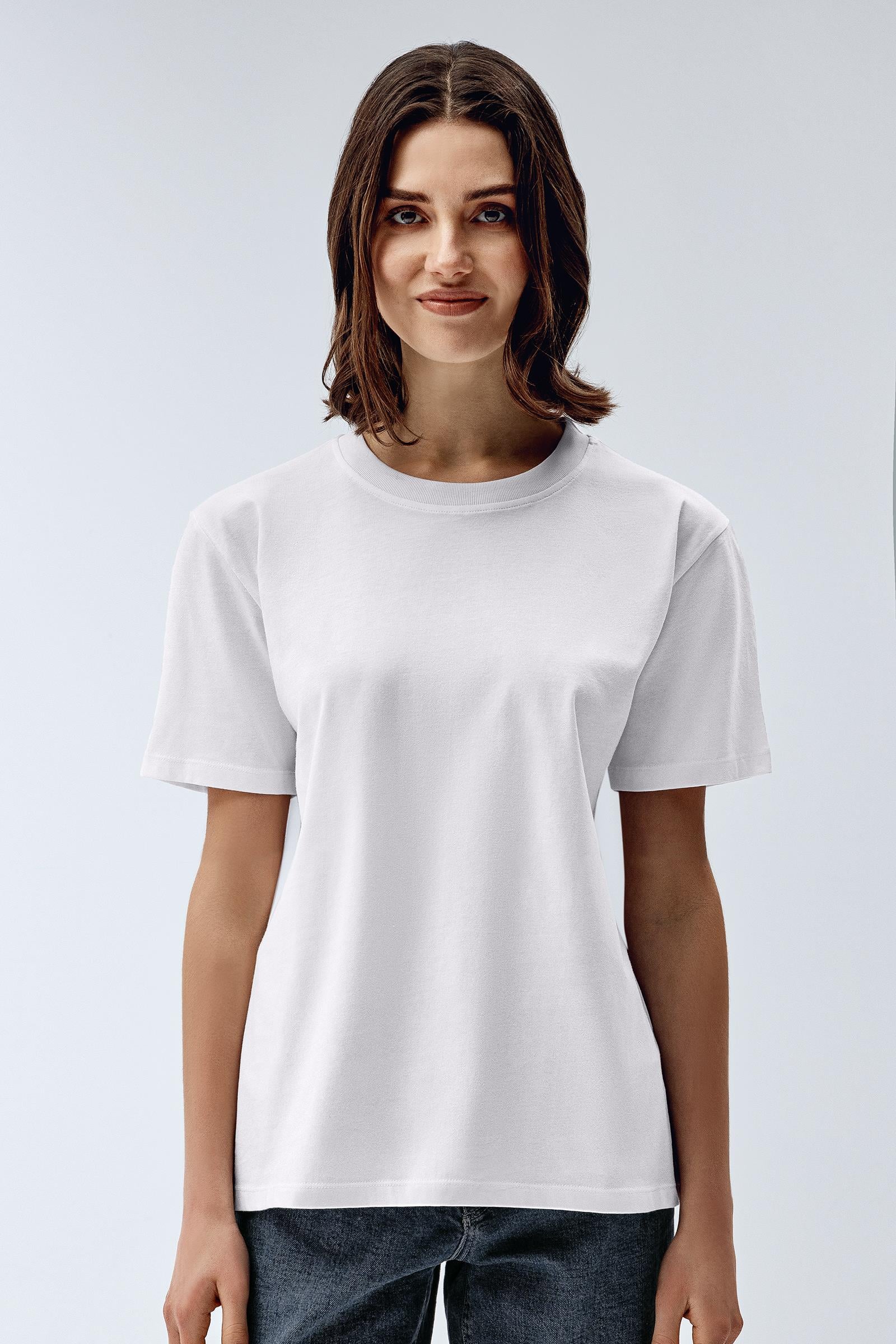 Brix Beyaz Renk Kadın Basic T-Shirt