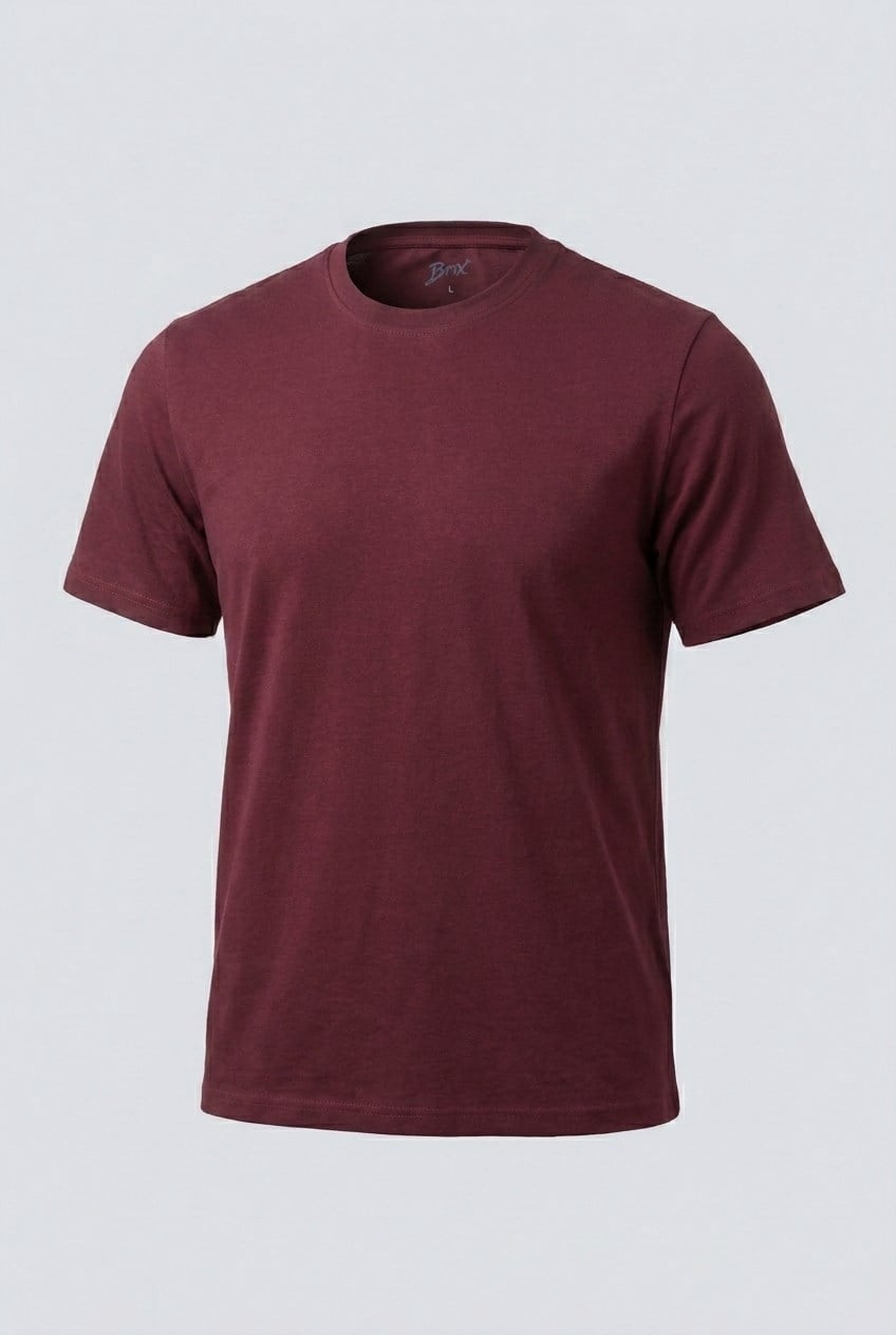 Brix Erkek %100 Pamuk T-Shirt 0556  Bordo Renk