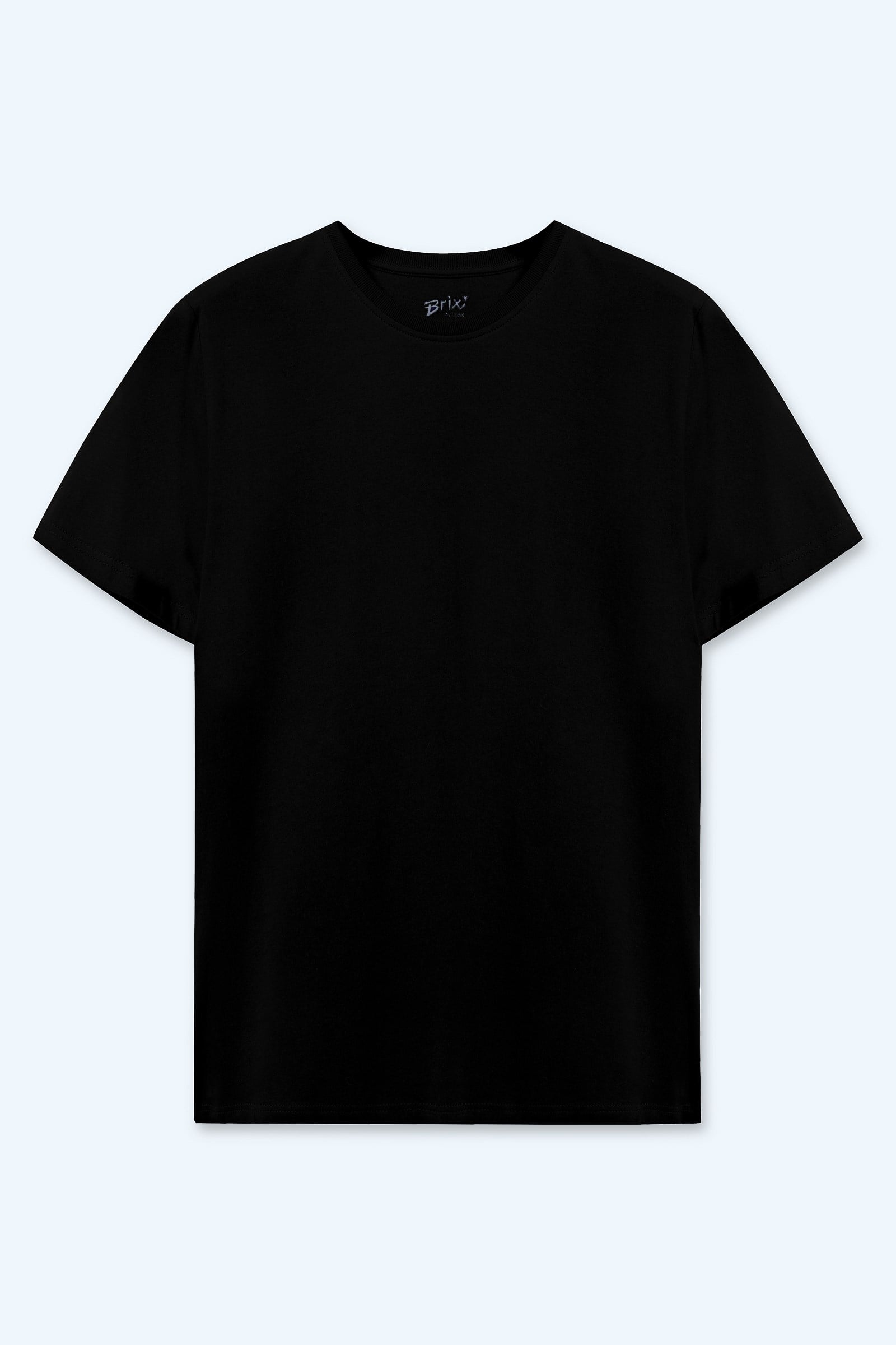 Brix Erkek Basic %100 Pamuk T-Shirt 0531  Siyah Renk