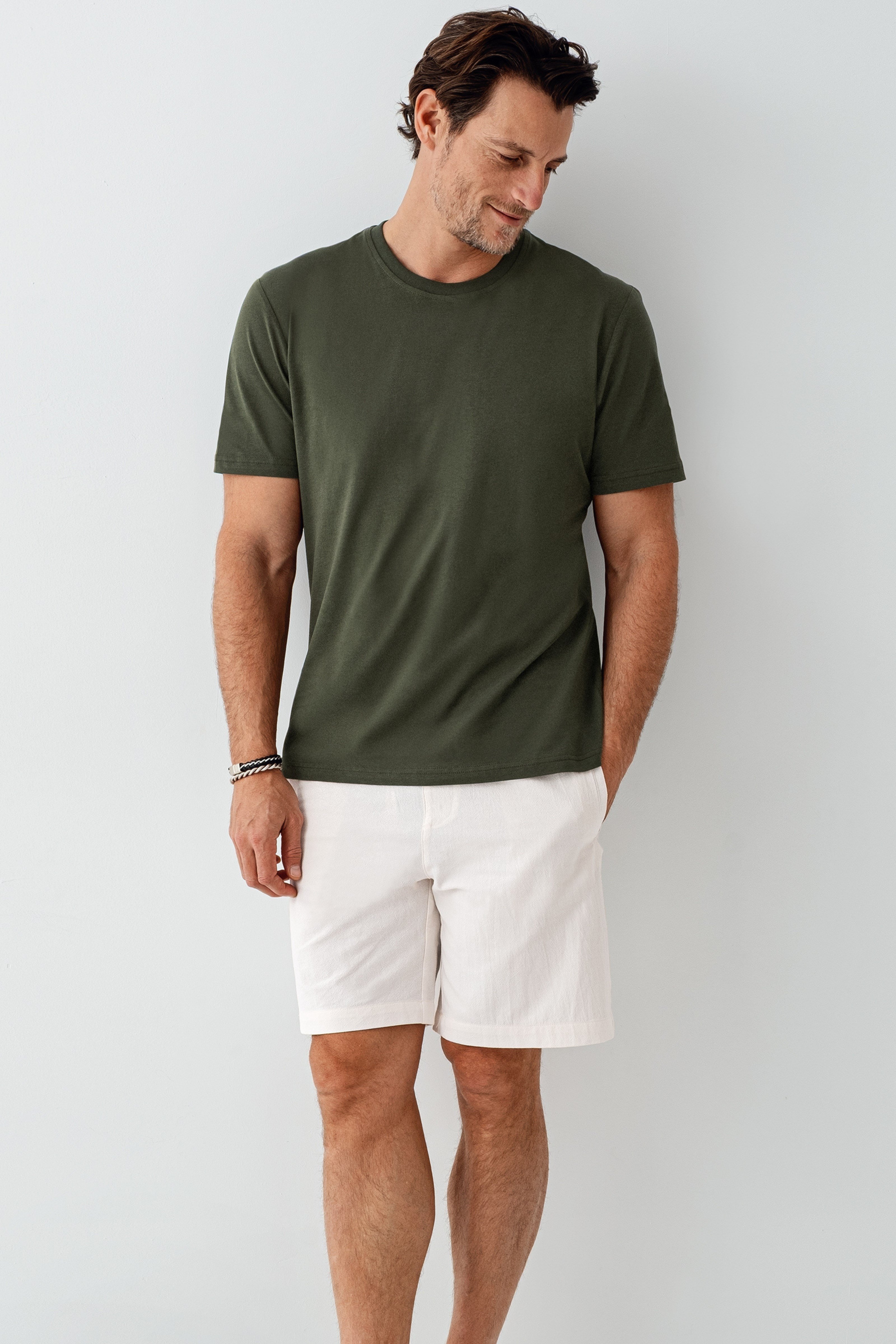 Brix Erkek Basic %100 Pamuk T-Shirt 0531 Yeşil Renk