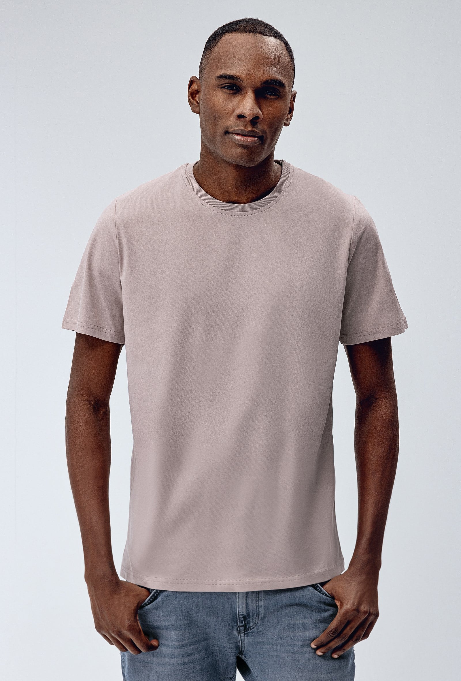 Brix Erkek Basic %100 Pamuk T-Shirt 0531  Bej Renk