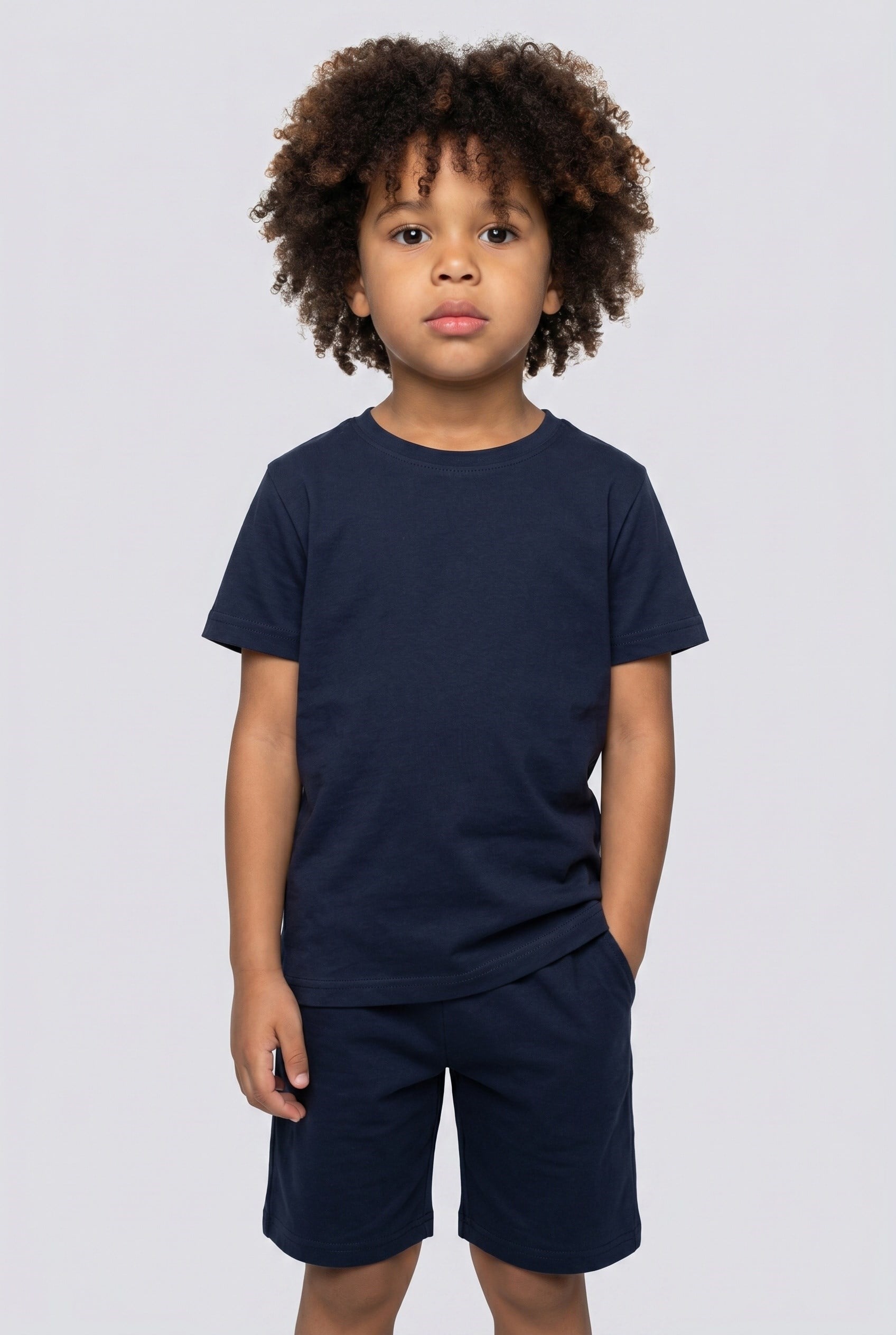 Brix Erkek Çocuk %100 Pamuk Şortlu Pijama Takımı 9812  Lacivert Renk