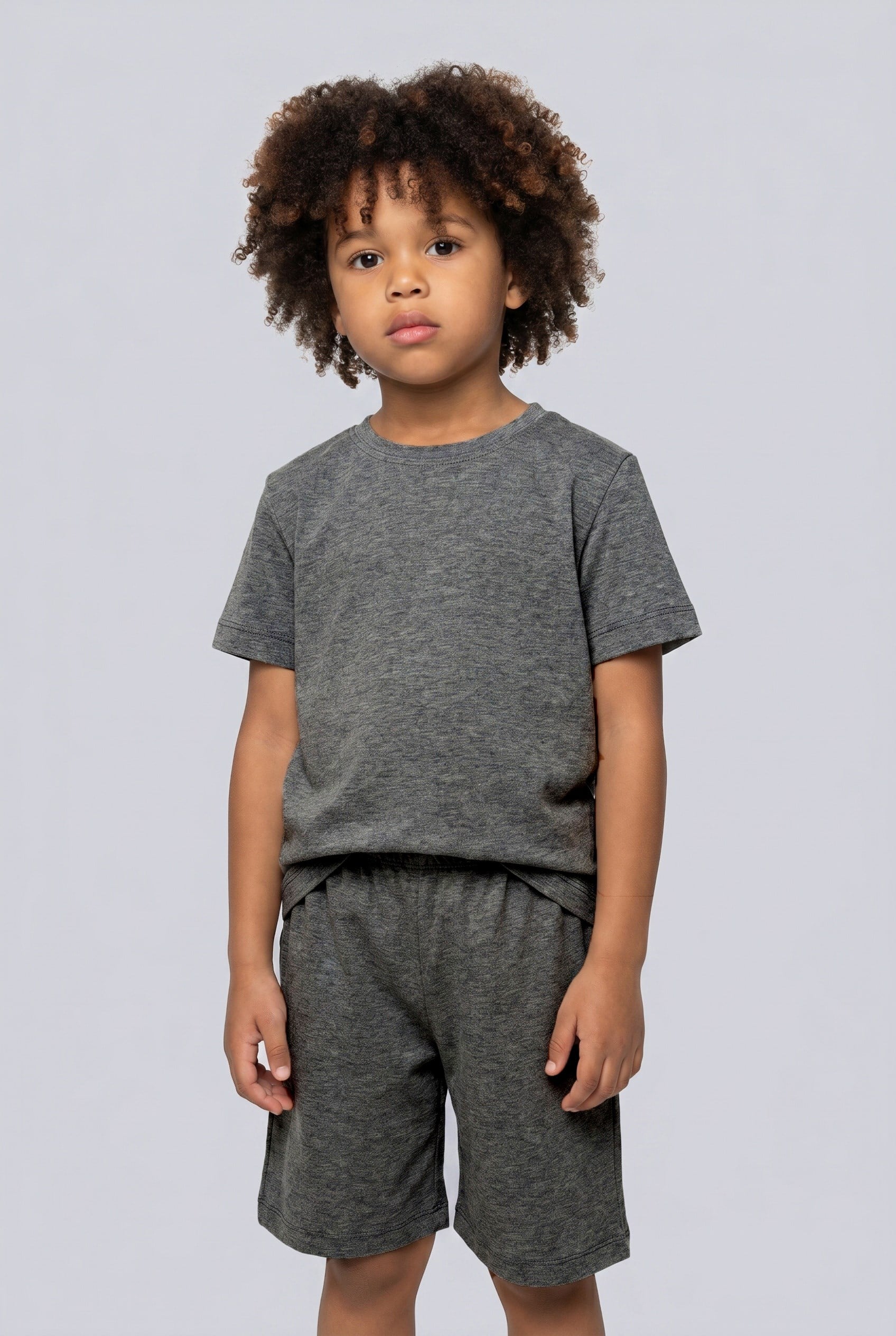 Brix Erkek Çocuk %100 Pamuk Şortlu Pijama Takımı 9812  Antrasit Renk