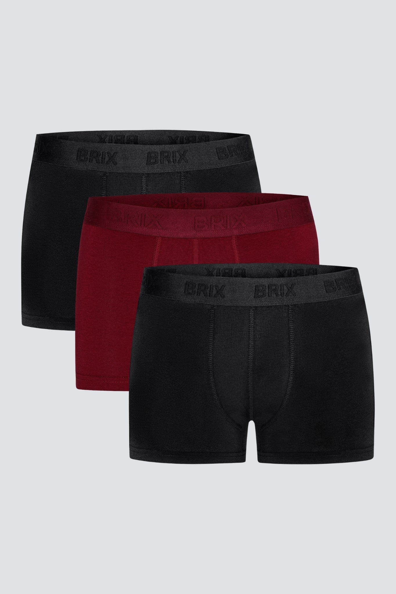 Brix Erkek Kısa 3lü Modal Boxer 2104  Bordo Renk