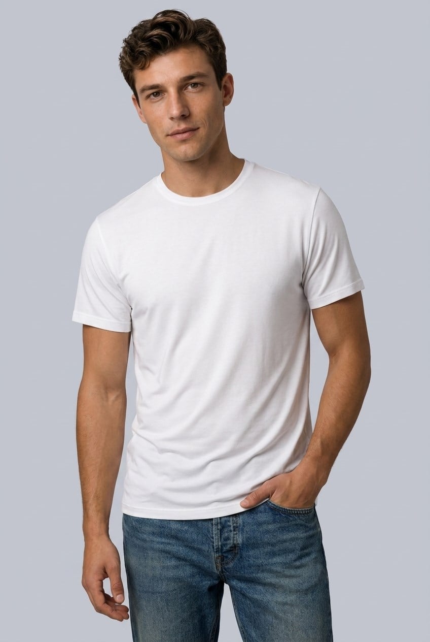 Brix Erkek Modal T-Shirt 0557  Beyaz Renk