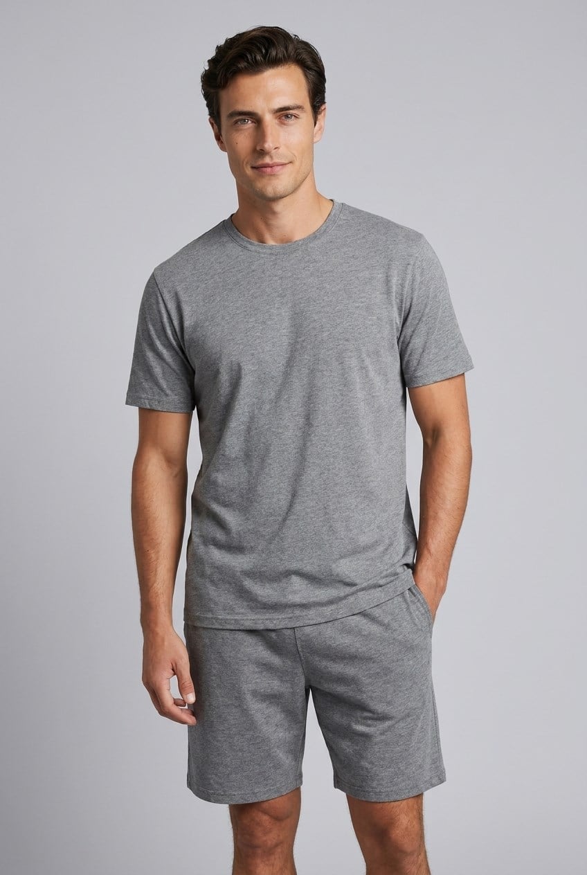 Brix Erkek Pijama Takımı 0559  Gri Melanj Renk
