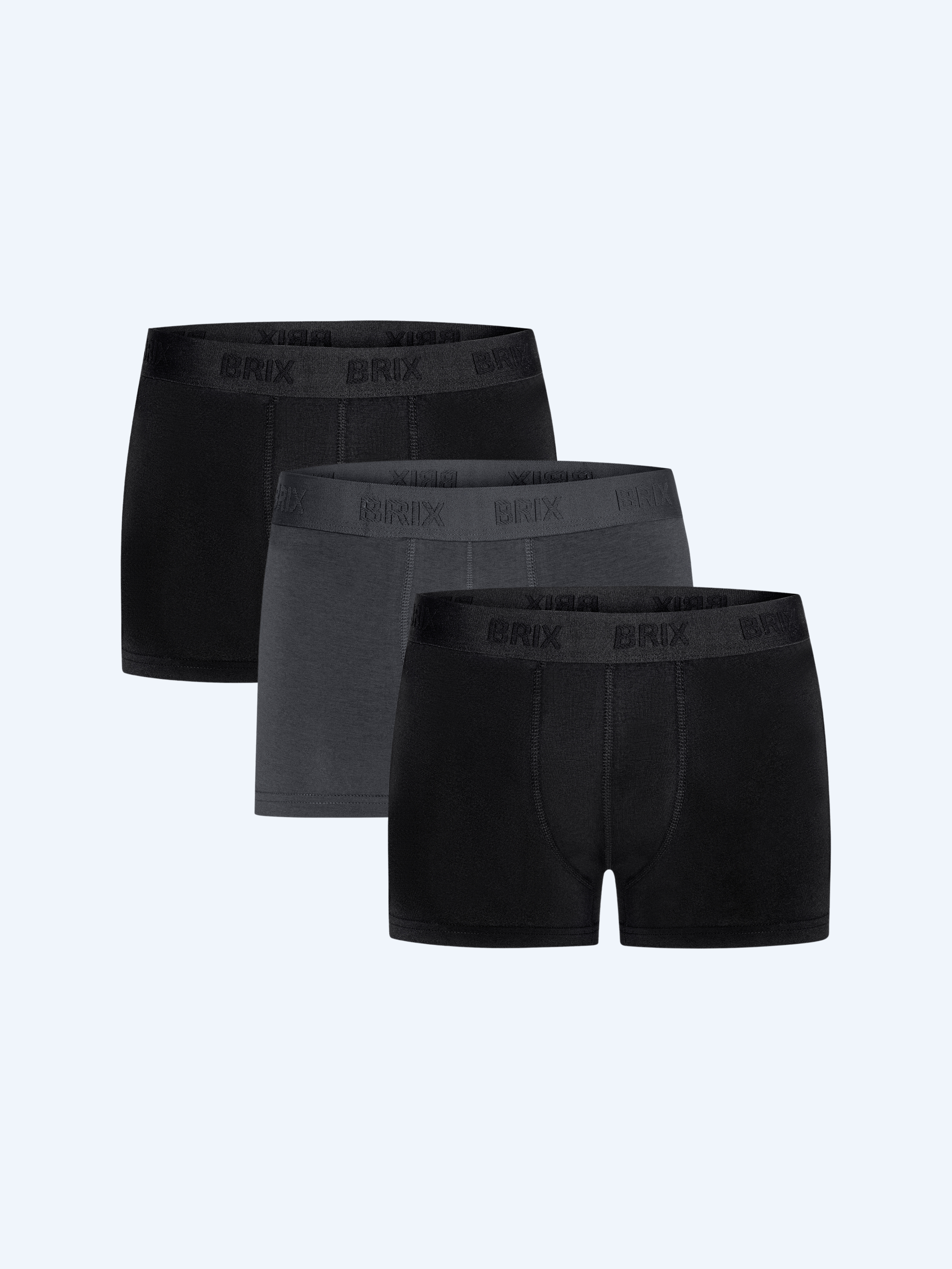 Brix Gri Renk Erkek Modal Kısa 3'lü Boxer