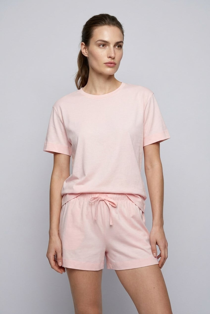 Brix Kadın %100 Pamuk Şortlu Pijama Takımı 5823  Açık Pembe Renk