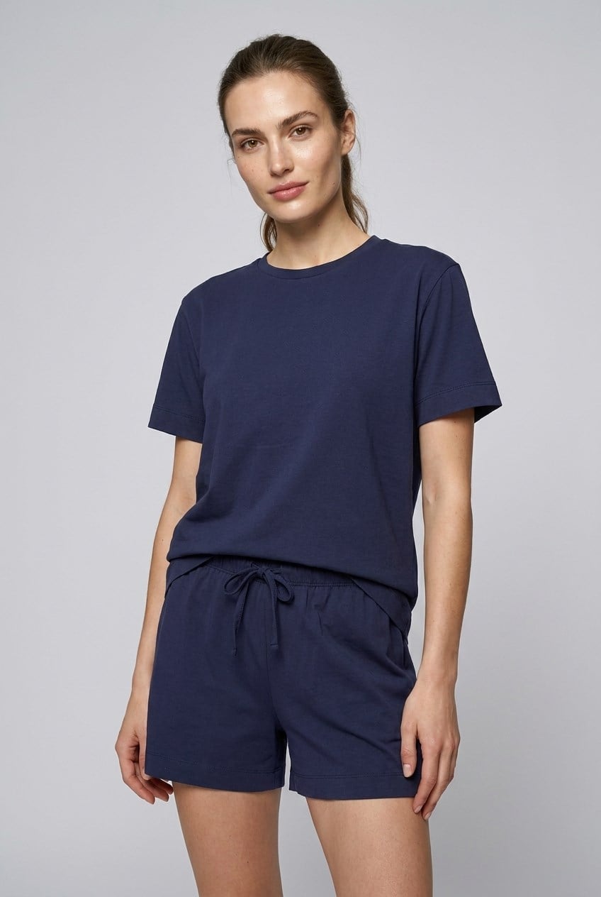 Brix Kadın %100 Pamuk Şortlu Pijama Takımı  Lacivert Renk