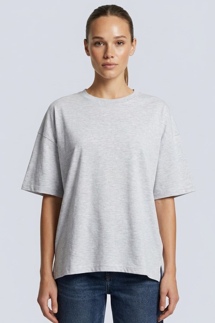 Brix Kadın Oversize T-shirt 3547  Gri Renk