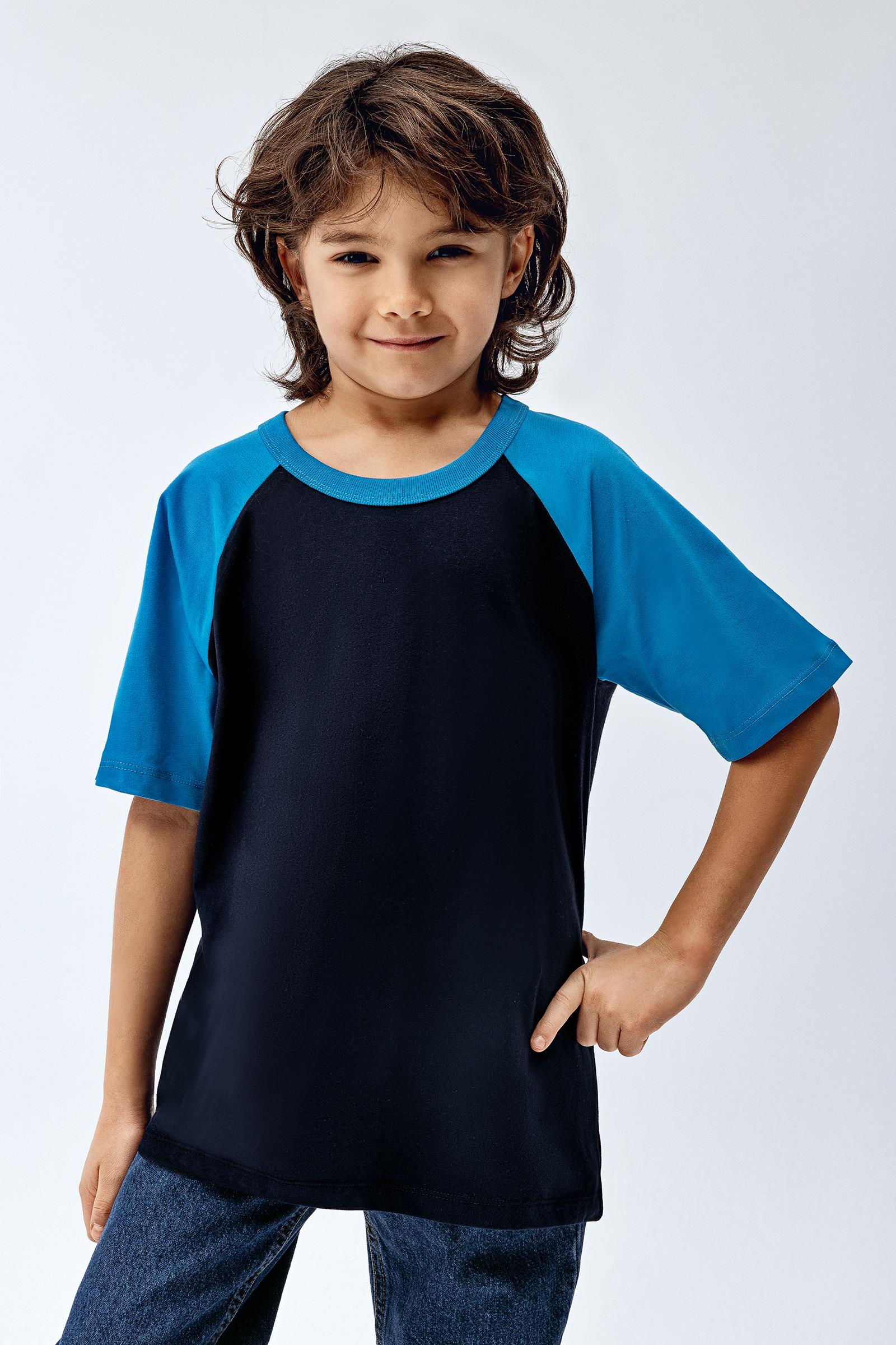 Brix Mavi Renk Erkek Çocuk Reglan Kol T-Shirt