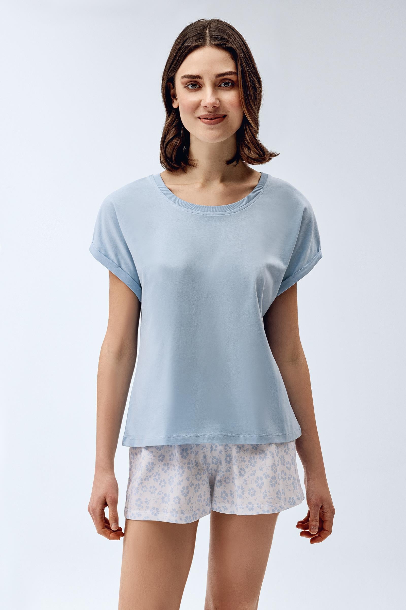 Brix Mavi Renk Kadın Pijama Takım