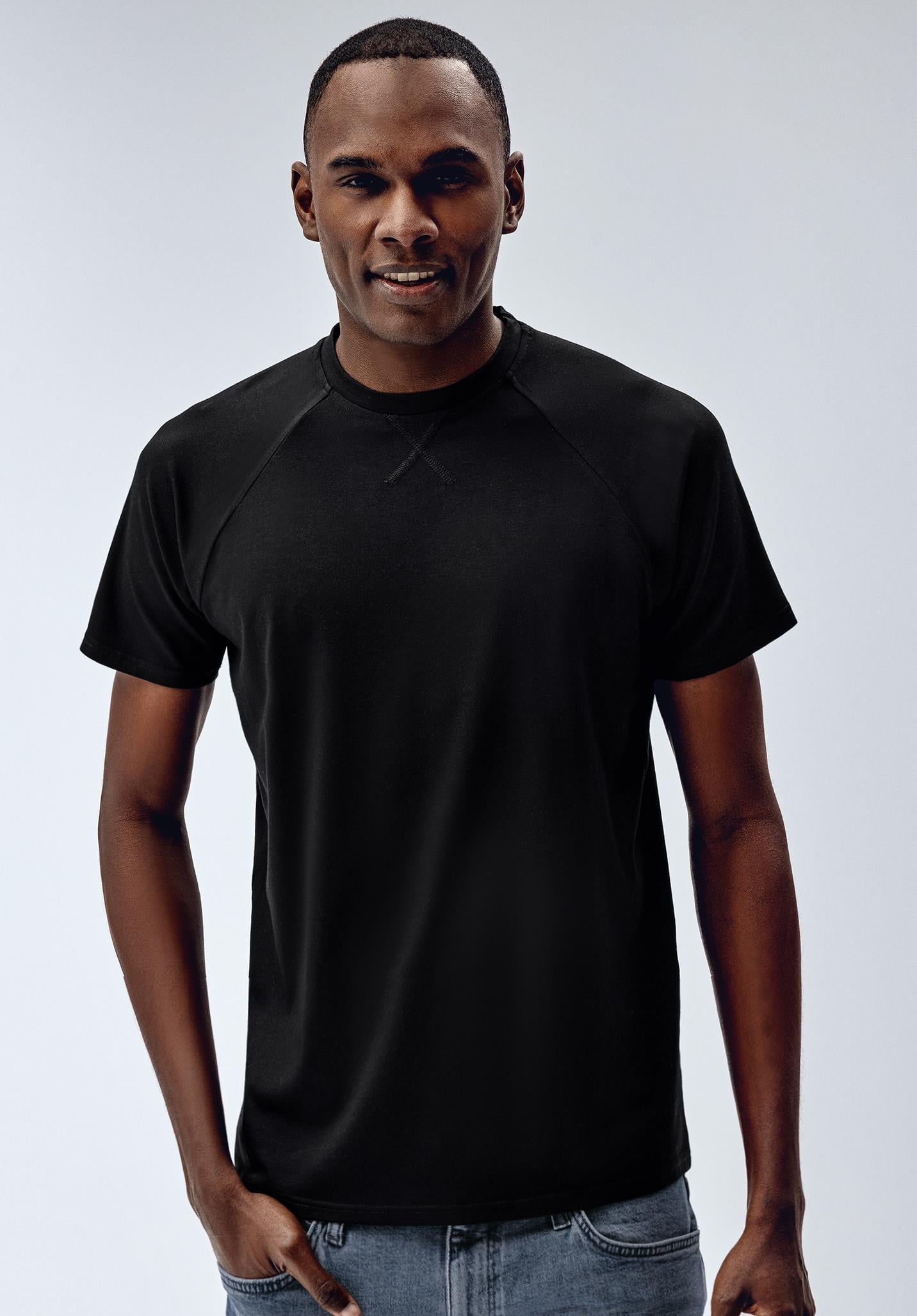 Brix Siyah Renk Erkek Modal Reglan Kol T-Shirt