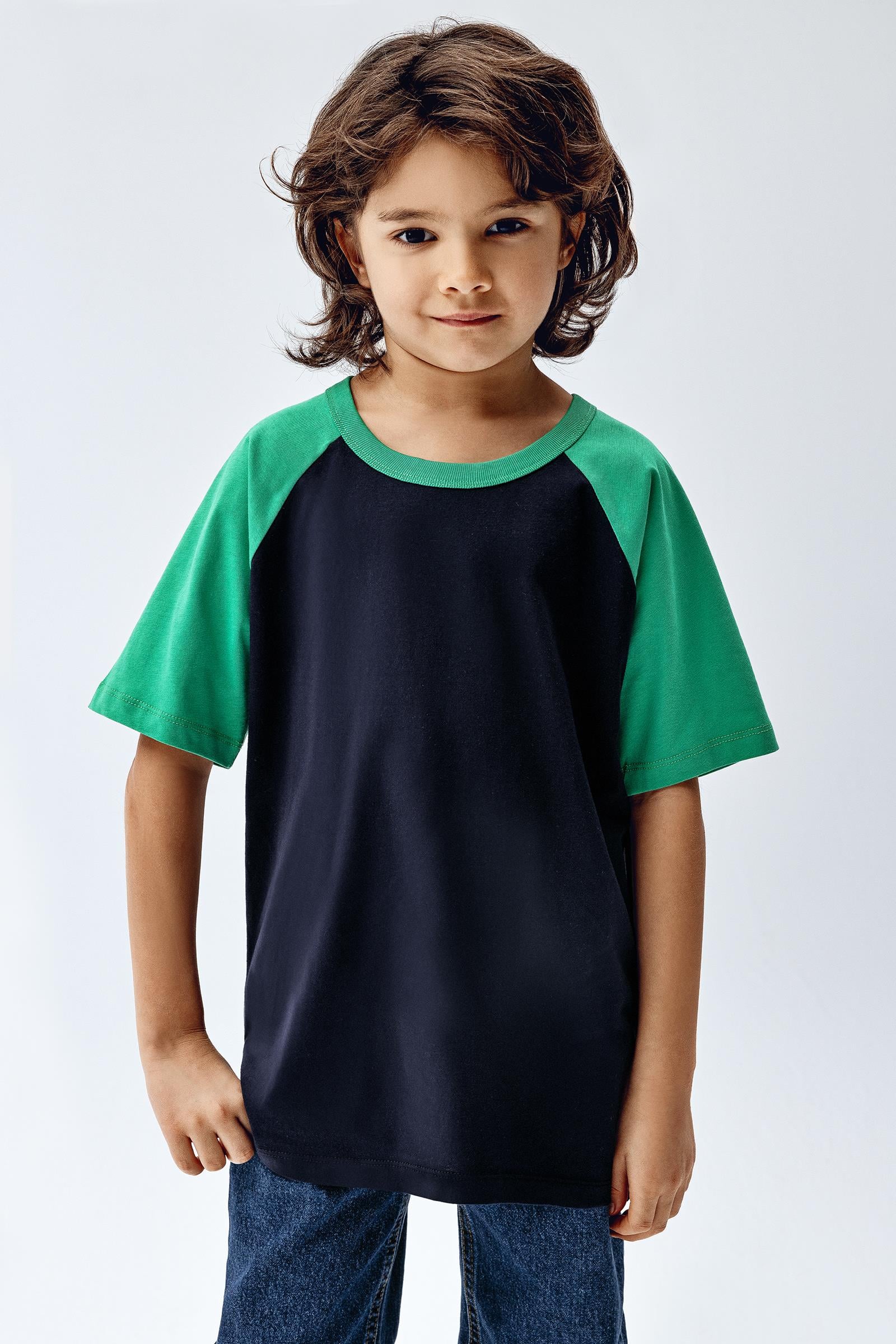 Brix Yeşil Renk Erkek Çocuk Reglan Kol T-Shirt