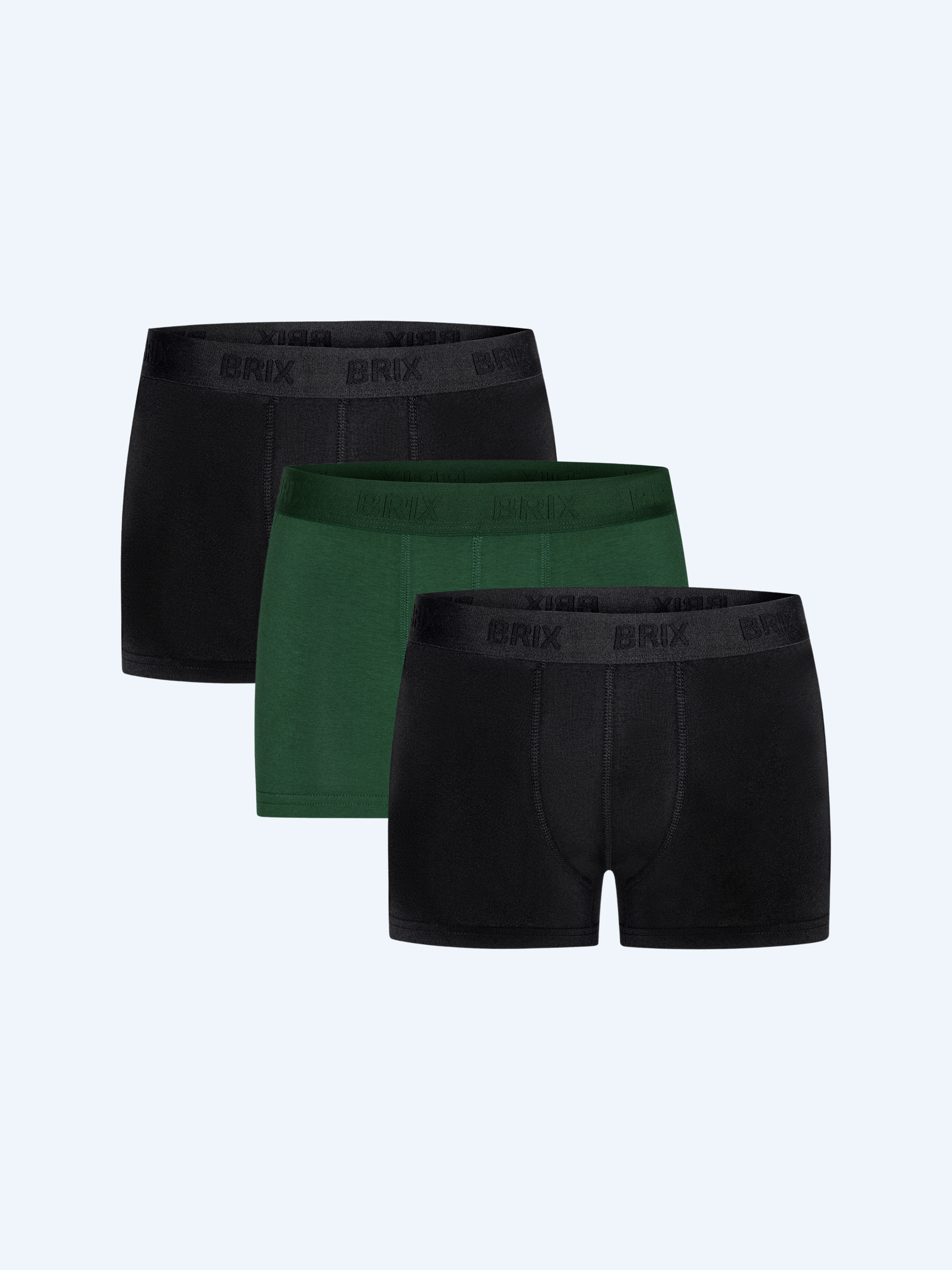 Brix Yeşil Renk Erkek Modal Kısa 3'lü Boxer