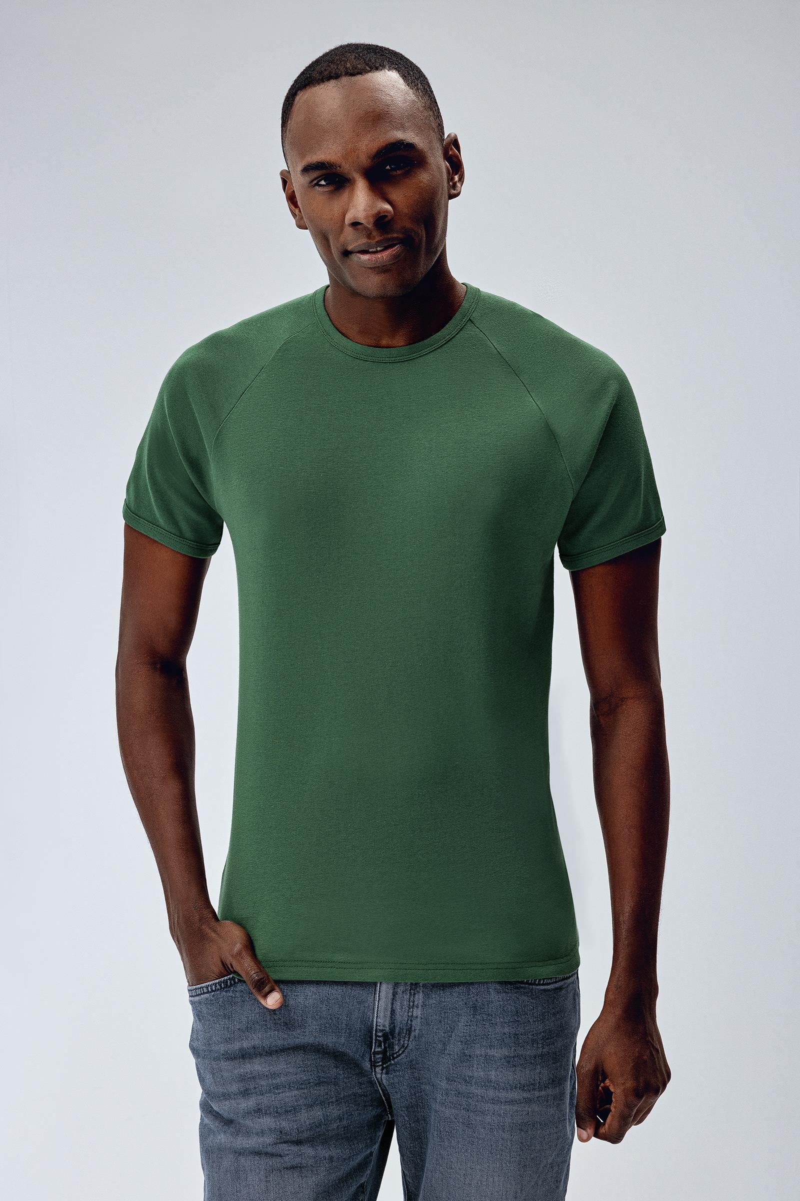 Brix Yeşil Renk Erkek Reglan Kol T-Shirt