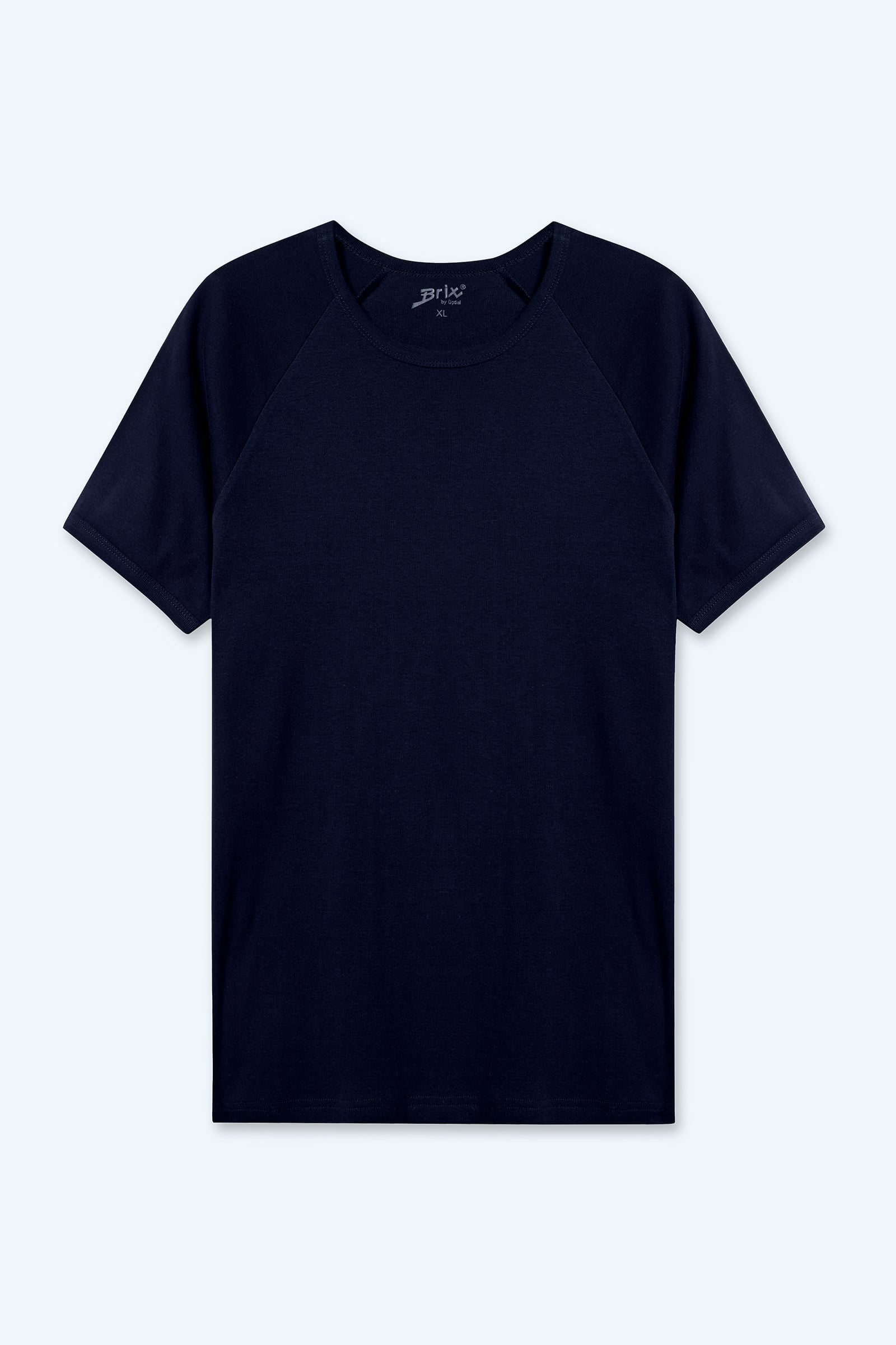 Erkek %100 Pamuk Reglan Kol T-Shirt Lacivert