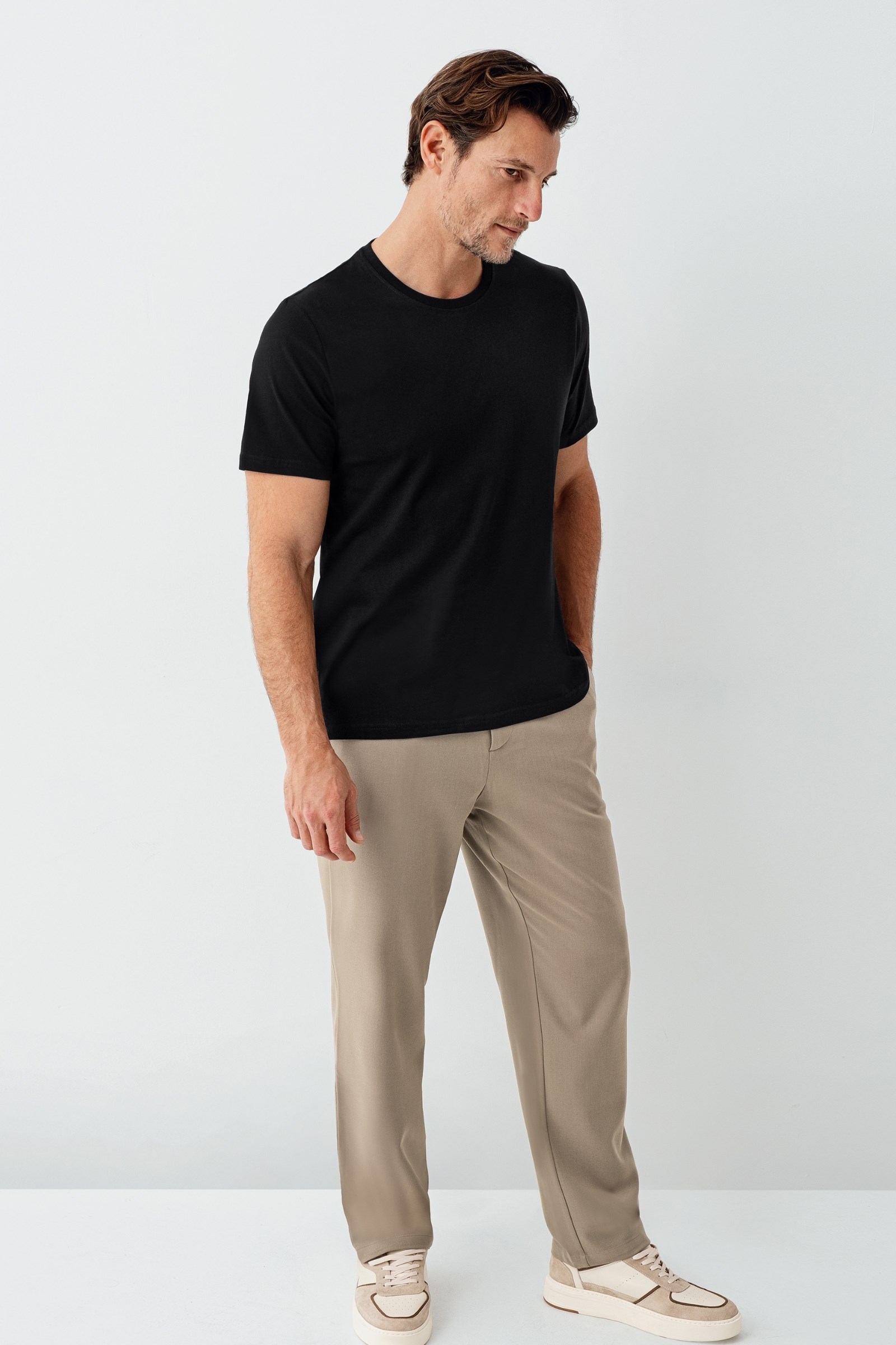Erkek %100 Pamuk T-Shirt Siyah