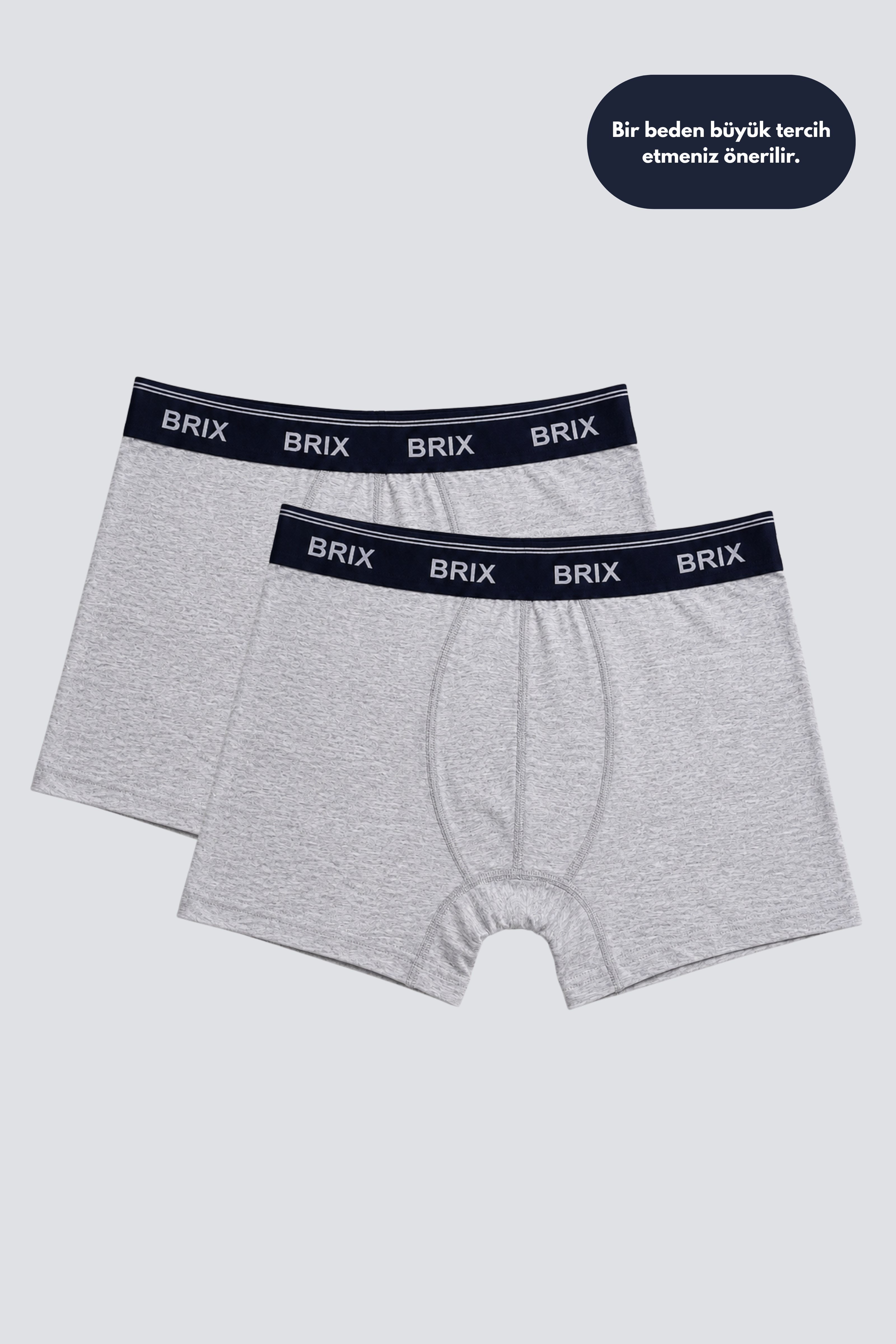 Erkek 2'li Boxer Gri Melanj
