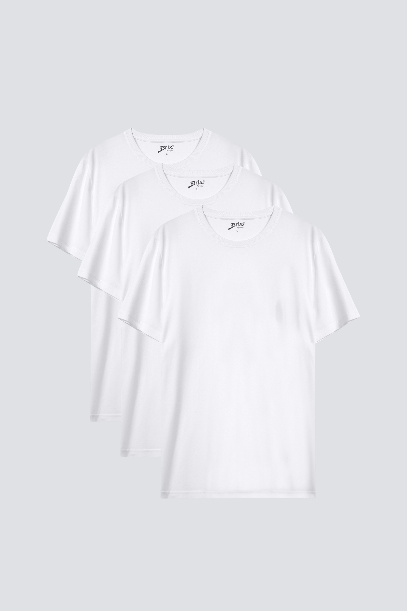Erkek 3'lü %100 Pamuk T-Shirt Beyaz