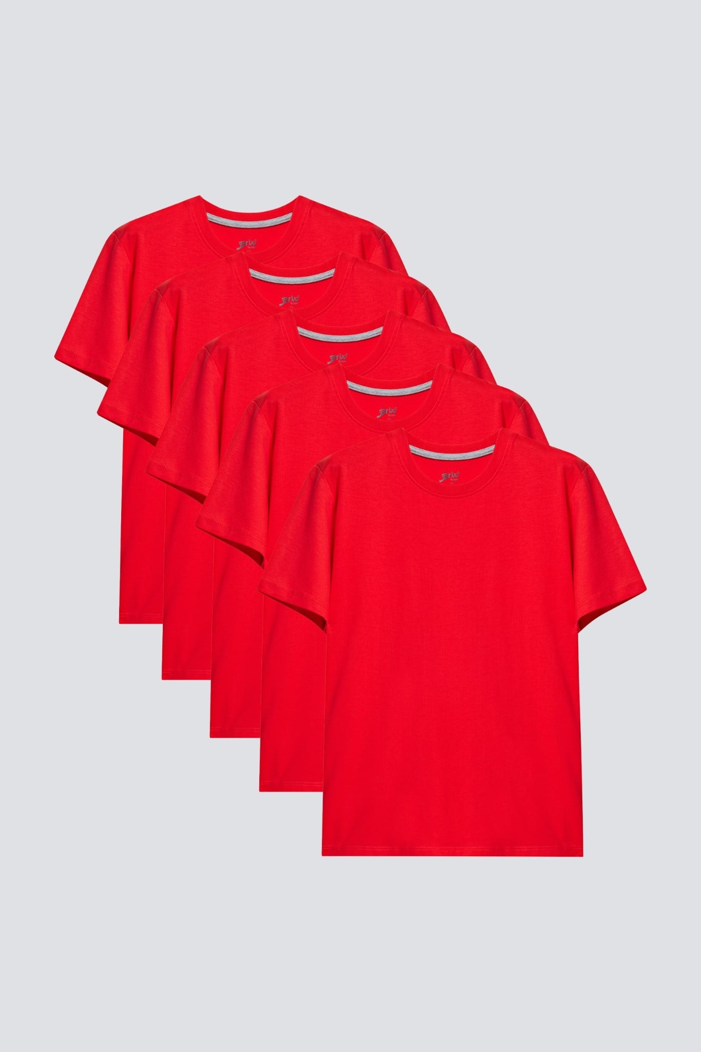 Erkek Çocuk 5'li %100 Pamuk T-Shirt Kırmızı